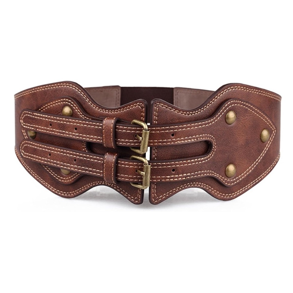 New Wide Belt Vegan Leather Straps and Elastic - Picture 3 of 4
